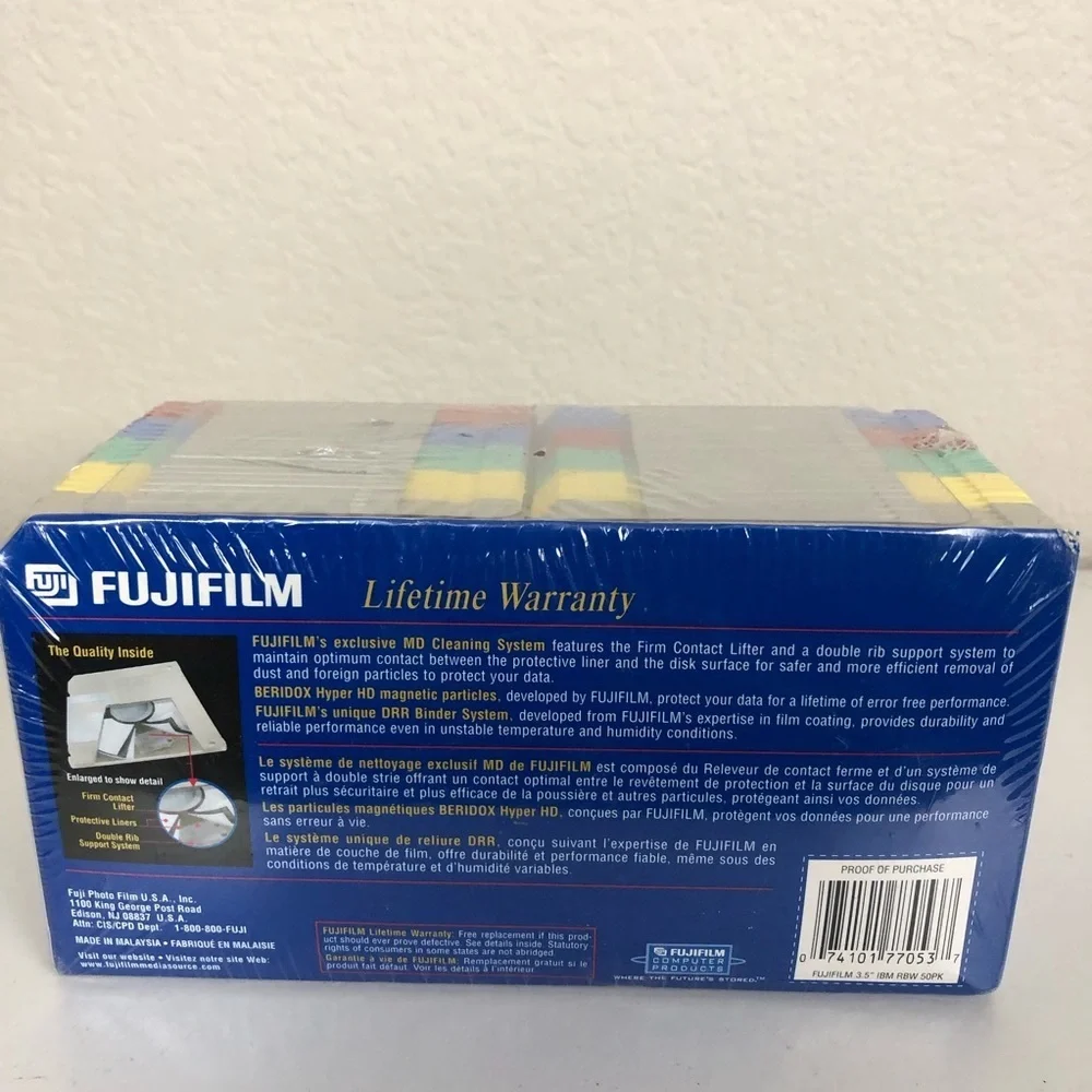 Fujifilm MF2HD 1.44 50 Color Pack Floppy Disk